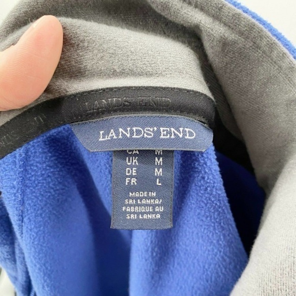 Lands End Women's Fleece Mid Weight Full Zip Jacket Blue Size M Zip Up Pockets - Picture 8 of 12